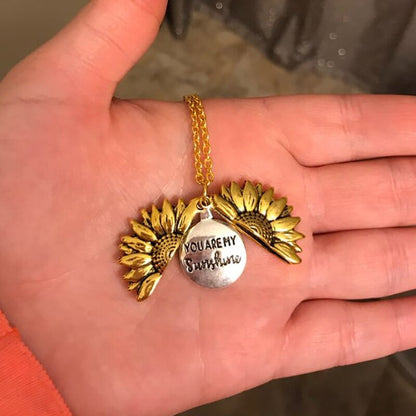 Premium "You Are My Sunshine" Sunflower Necklace